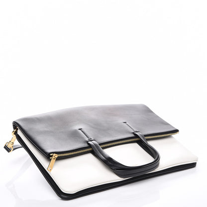 Celine Calfskin Folded Cabas Black White 4 of 14
