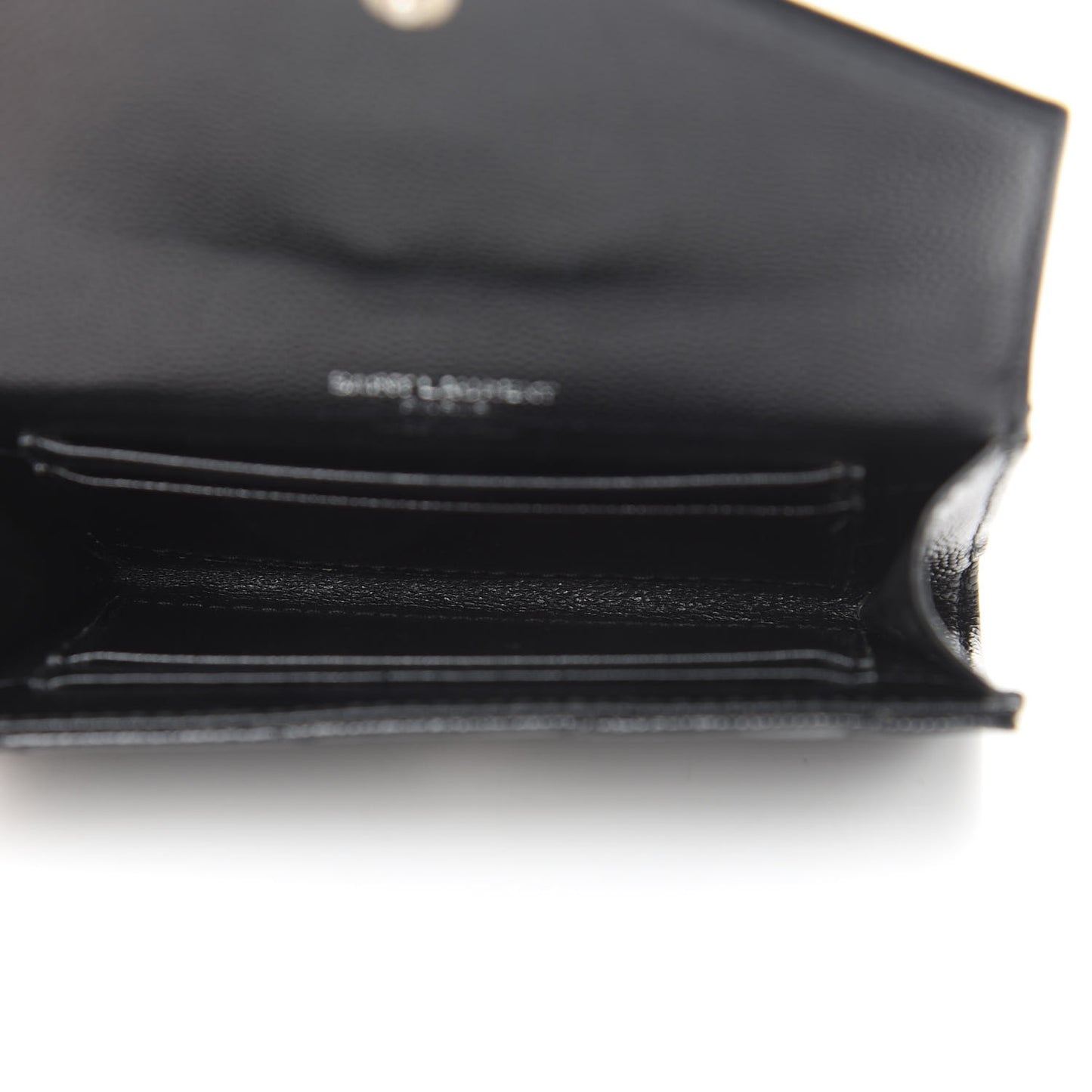 Grain De Poudre Matelasse Chevron Small Monogram Envelope Wallet Black