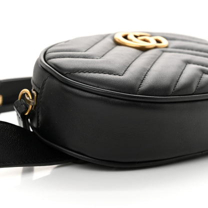 Gucci Calfskin Matelasse GG Marmont Belt Bag 85 34 Black 9 of 11