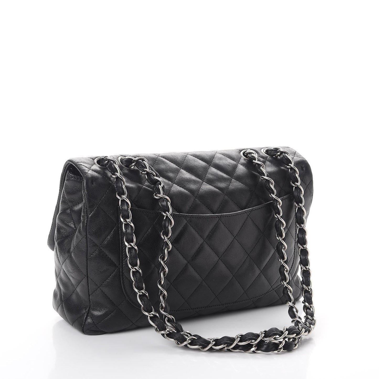 Washed Lambskin Quilted Jumbo Hybrid Reissue Flap Black