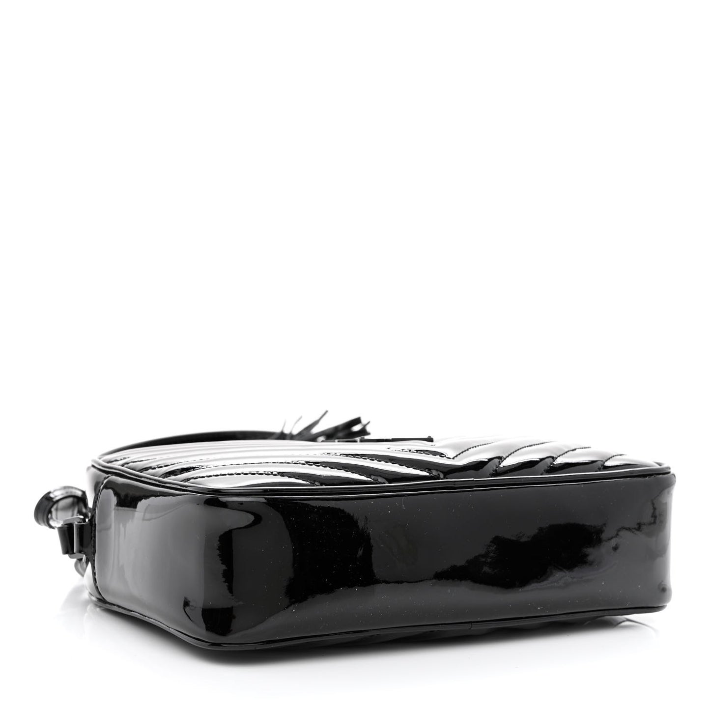 Patent Calfskin Matelasse Monogram Lou Camera Bag Black