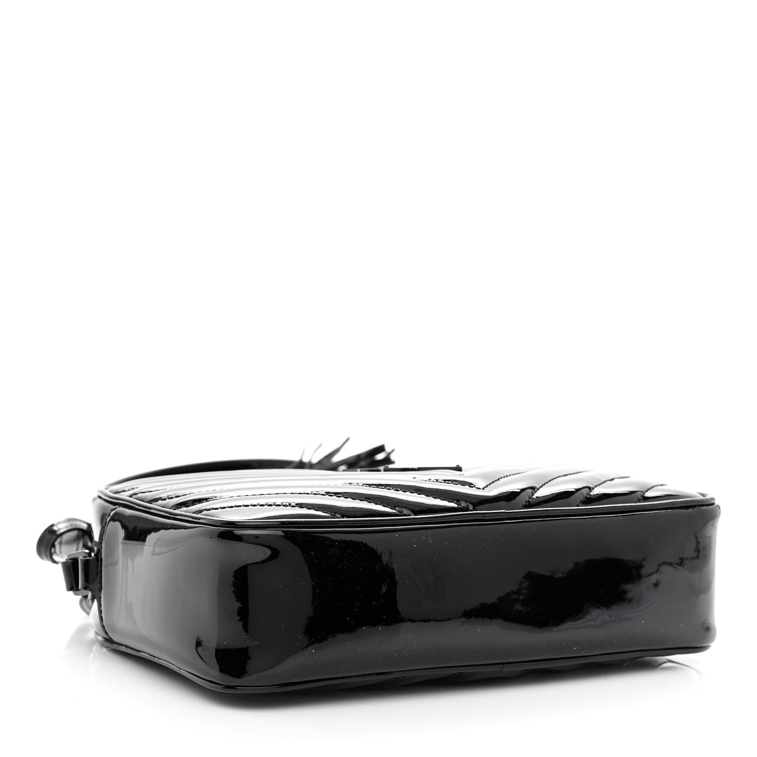 Saint Laurent Patent Calfskin Matelasse Monogram Lou Camera Bag Black 4 of 10
