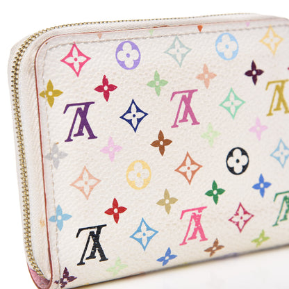 Louis Vuitton Monogram Multicolor Zippy Coin Purse Wallet White Litchi 11 of 12