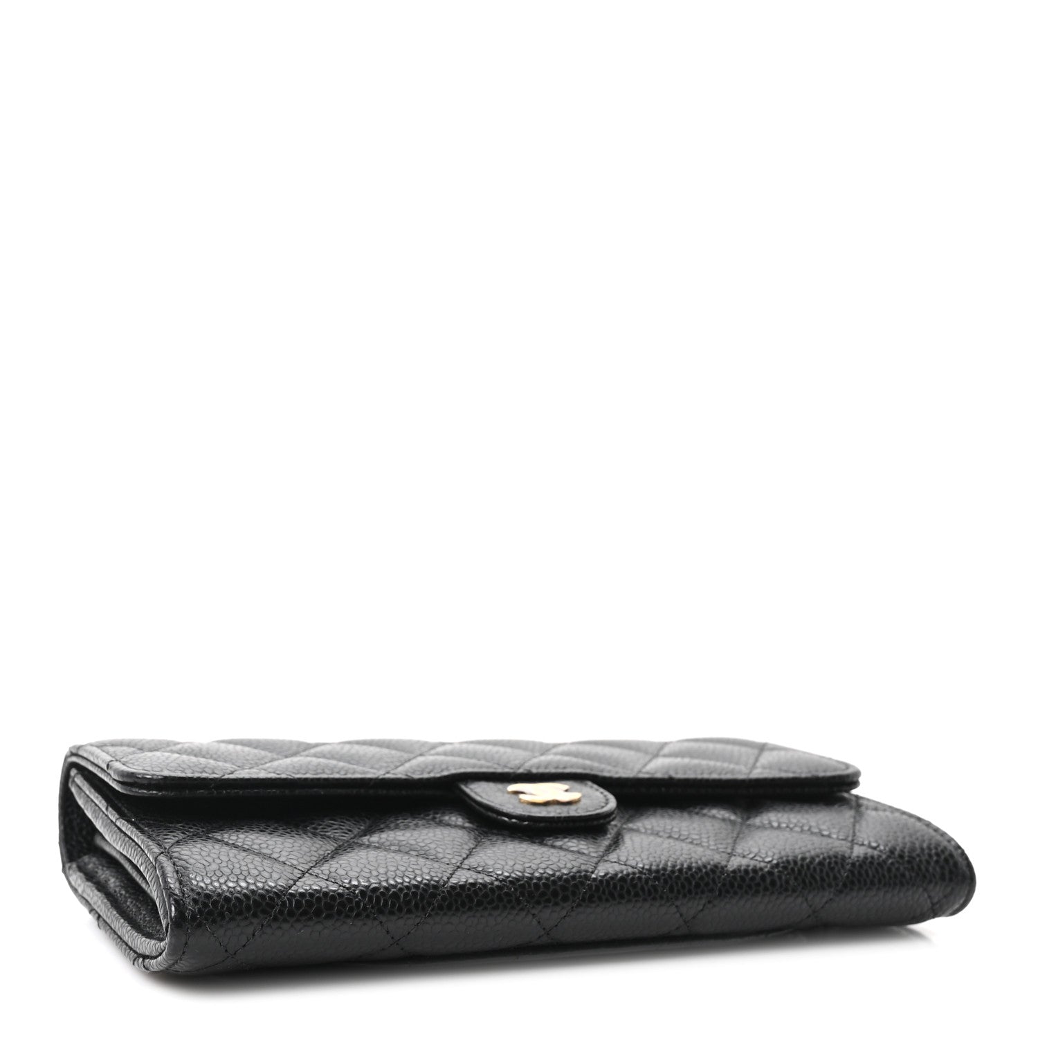 Chanel Caviar Quilted Large Gusset Flap Wallet Black 4 of 12