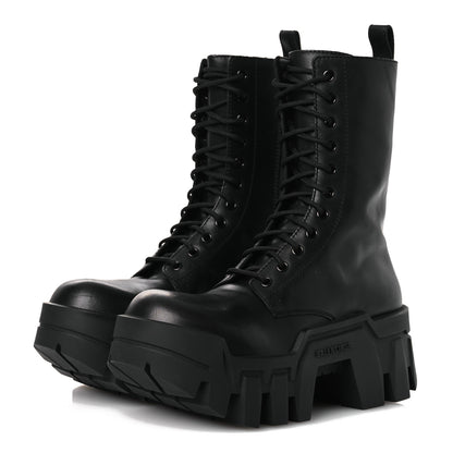 Balenciaga Calfskin Womens Bulldozer Lace Up Boots 38 Black 4 of 11