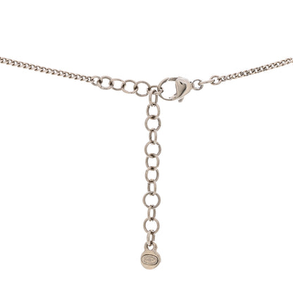 Chanel Crystal CC Drop Pendant Necklace Silver 5 of 5