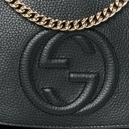 Gucci Pebbled Calfskin Medium Soho Flap Crossbody Black 9 of 11