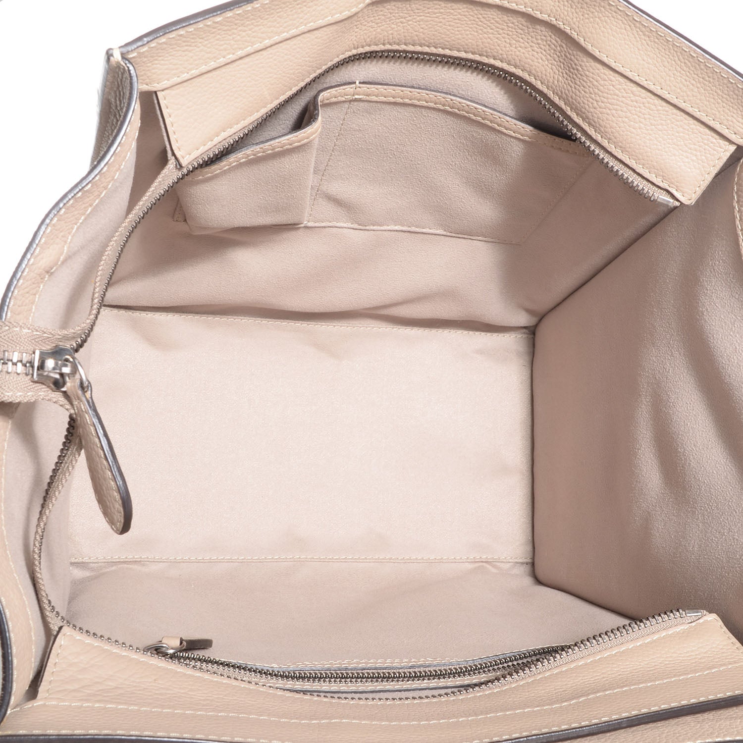 Celine Drummed Calfskin Mini Luggage Dune 5 of 9