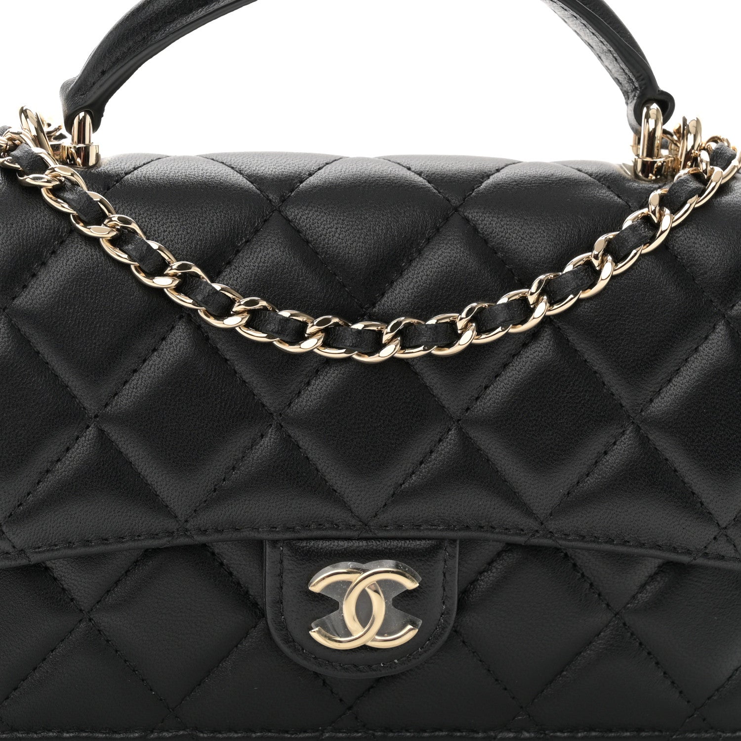 Chanel Lambskin Quilted Flap Phone Holder With Chain Black 9 of 11