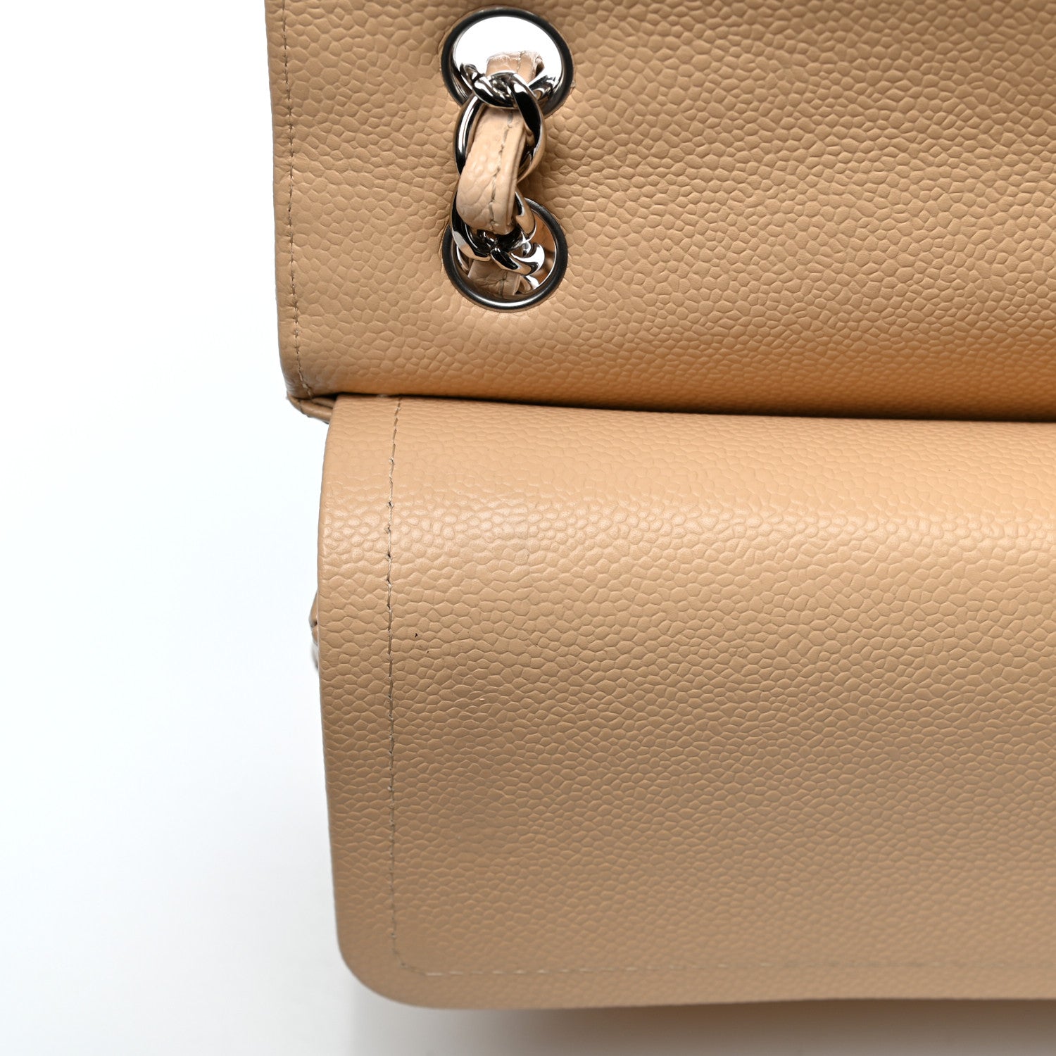 Chanel Caviar Quilted Jumbo Double Flap Light Beige 14 of 14