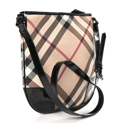 Burberry Patent Nova Check Dryden Crossbody Bag Black 2 of 10