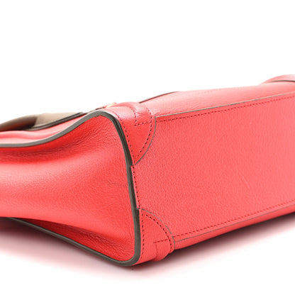 Celine Goatskin Nano Tri-Color Luggage Red 9 of 11
