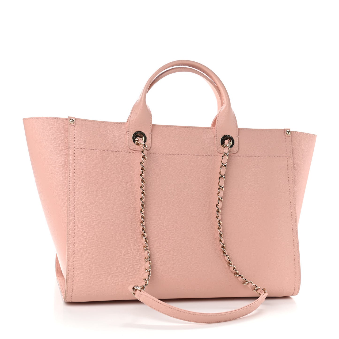 Caviar Medium Studded Deauville Tote Light Pink