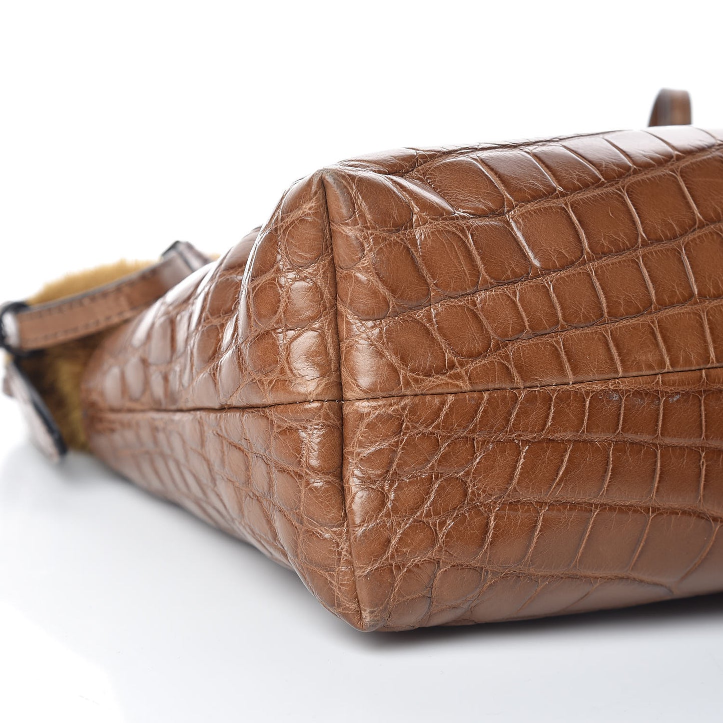 Alligator Mink Little Crush Bag Brown
