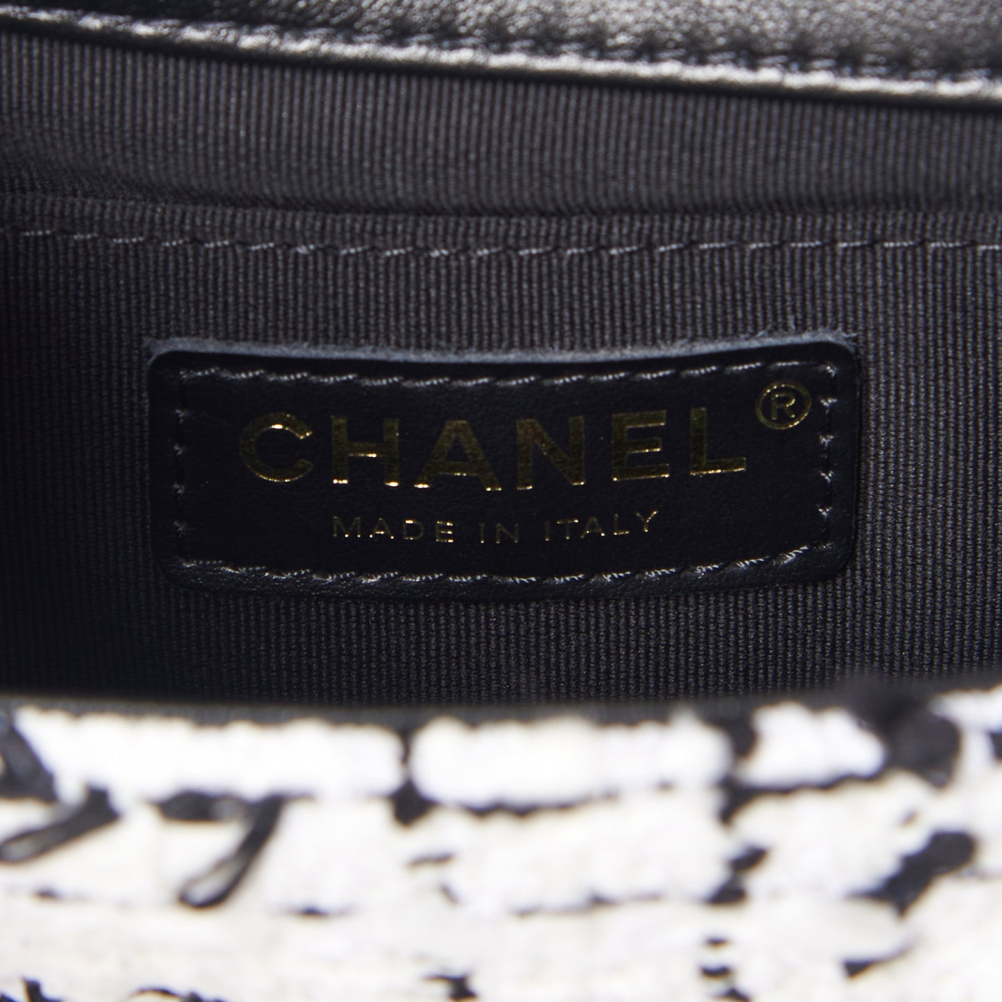 Tweed Braided Calfskin Mini My Own Frame Flap Grey Black