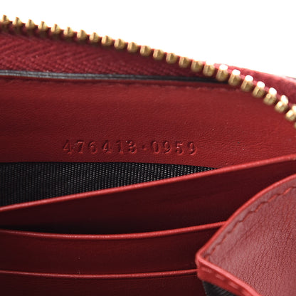 Gucci GG Supreme Monogram Embroidered Rainbow Zip Around Wallet Red 7 of 16