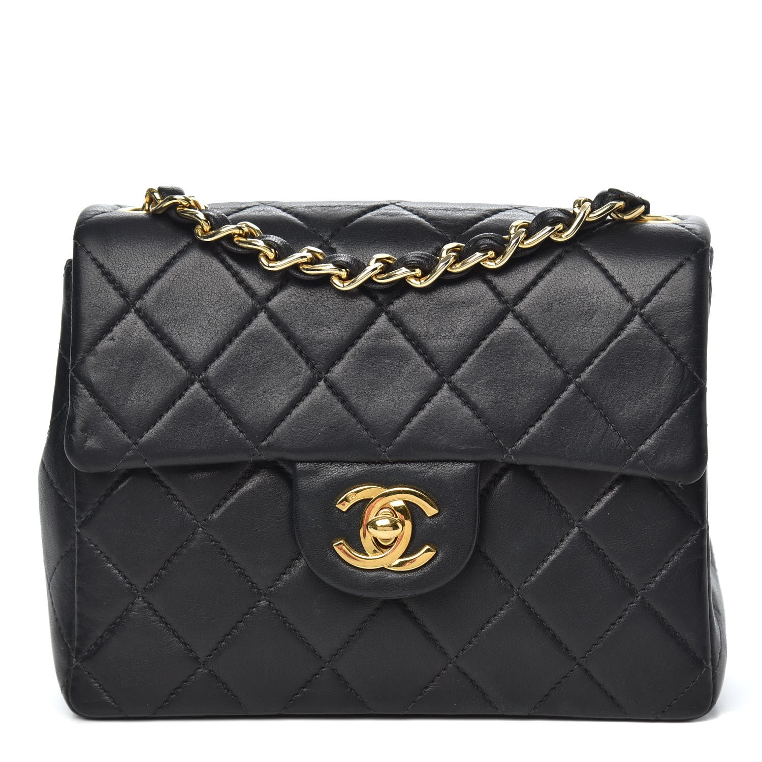 Chanel Lambskin Quilted Mini Square Flap Black 1 of 10
