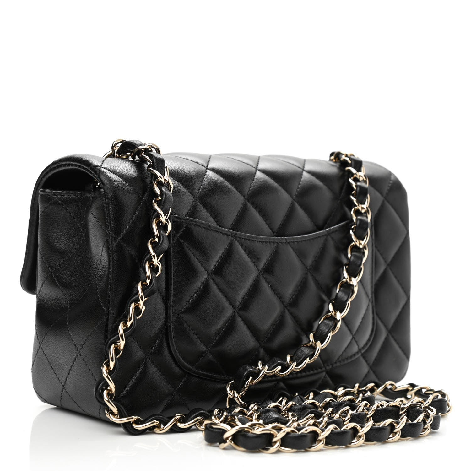 Chanel Lambskin Quilted Mini Rectangular Flap Black 3 of 10