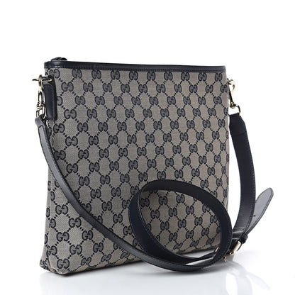 Gucci GG Supreme Monogram Web Flat Messenger Bag Navy 3 of 10