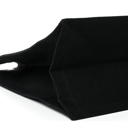 Saint Laurent Linen Calfskin Rive Gauche Tote White Black 8 of 10