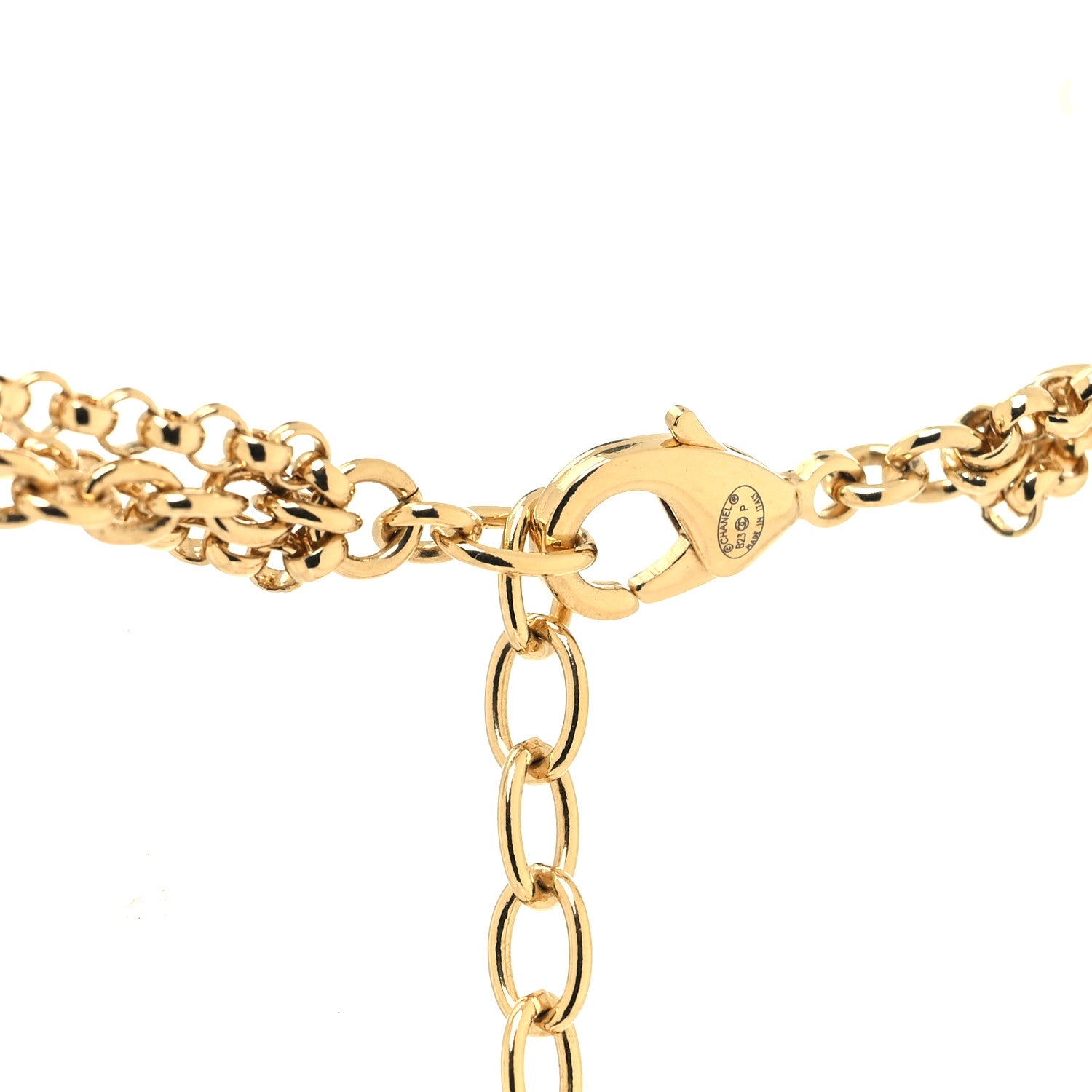 Chanel Crystal CC Heart Link Multi Strand Choker Necklace Gold 4 of 5