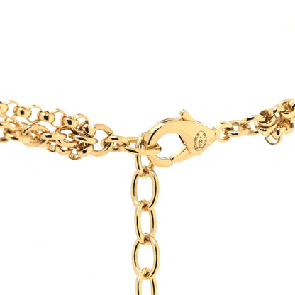 Chanel Crystal CC Heart Link Multi Strand Choker Necklace Gold 4 of 5