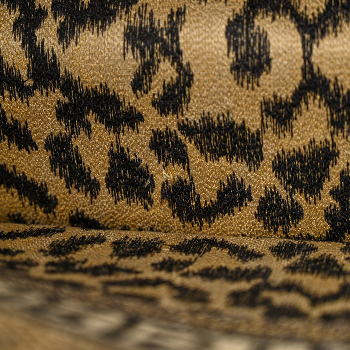 Canvas Mizza Embroidered Medium Leopard Book Tote Beige