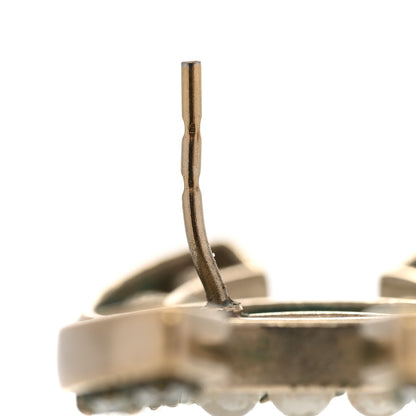 Chanel Pearl Crystal CC Earrings Gold 6 of 8