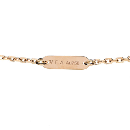 Van Cleef & Arpels 18K Yellow Gold Diamond Vintage Alhambra Pendant Necklace 7 of 8