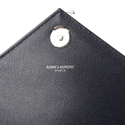 Saint Laurent Grain De Poudre Textured Mixed Matelasse Triquilt Medium Monogram Satchel Deep Marine 8 of 11