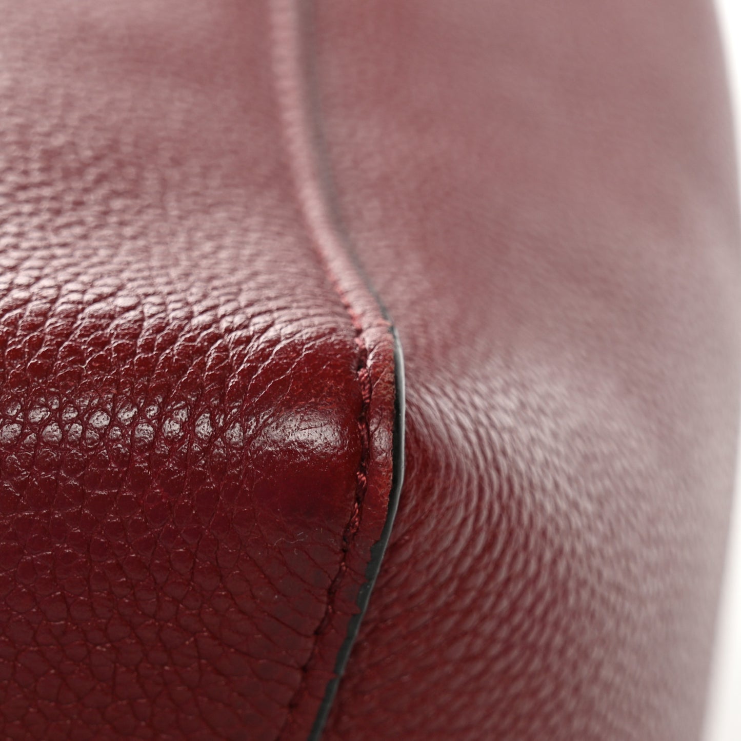 Soft Grained Calfskin Small Sangle Bucket Bag Burgundy