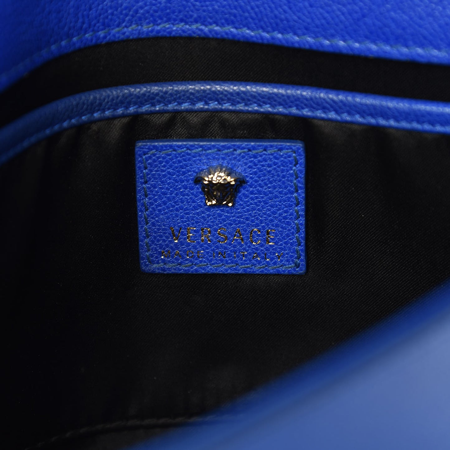 Grained Calfskin Palazzo Chain Evening Bag Blue