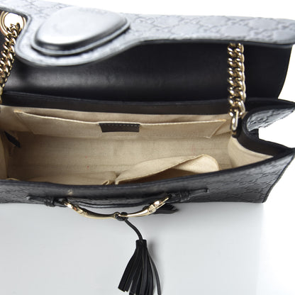 Gucci Guccissima Medium Emily Chain Shoulder Bag Black 7 of 10