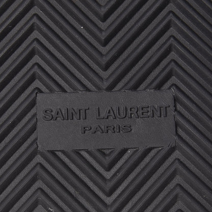 Saint Laurent Lambskin Joan Slide Sandals 34 Powder Black 6 of 9