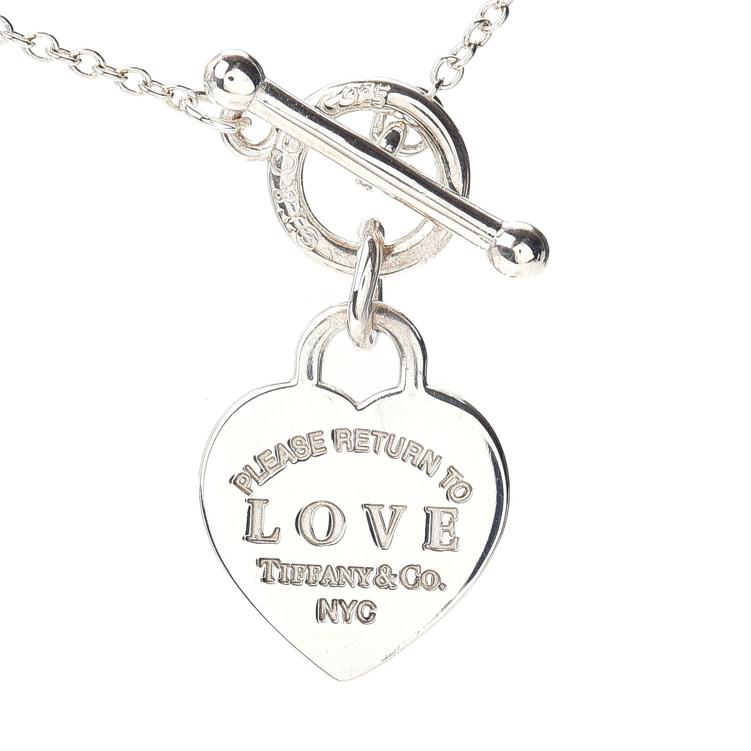 Tiffany Sterling Silver Enamel Return to Tiffany Love Heart Necklace Blue 5 of 5