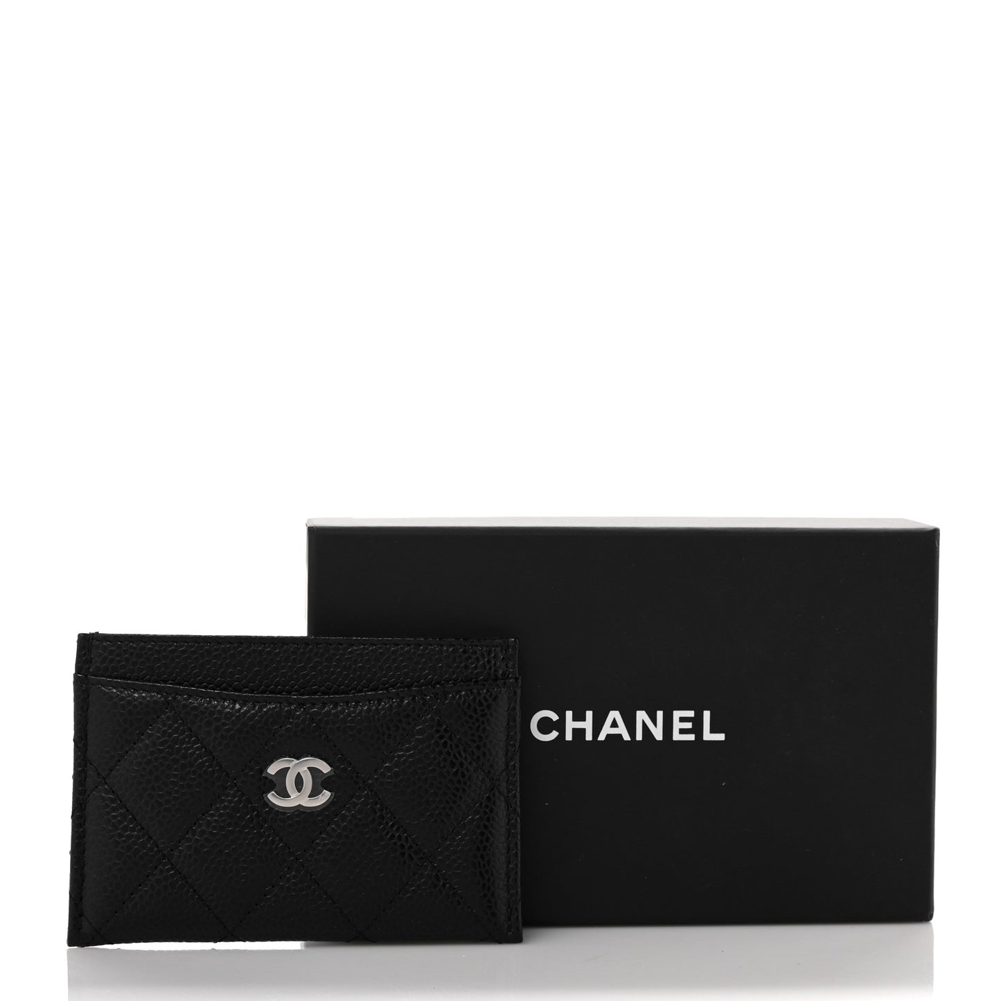 Caviar Quilted Card Holder Black