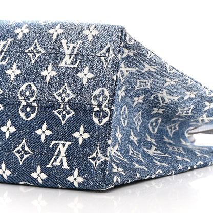 Louis Vuitton Monogram Jacquard Denim Onthego MM Bleu 9 of 10