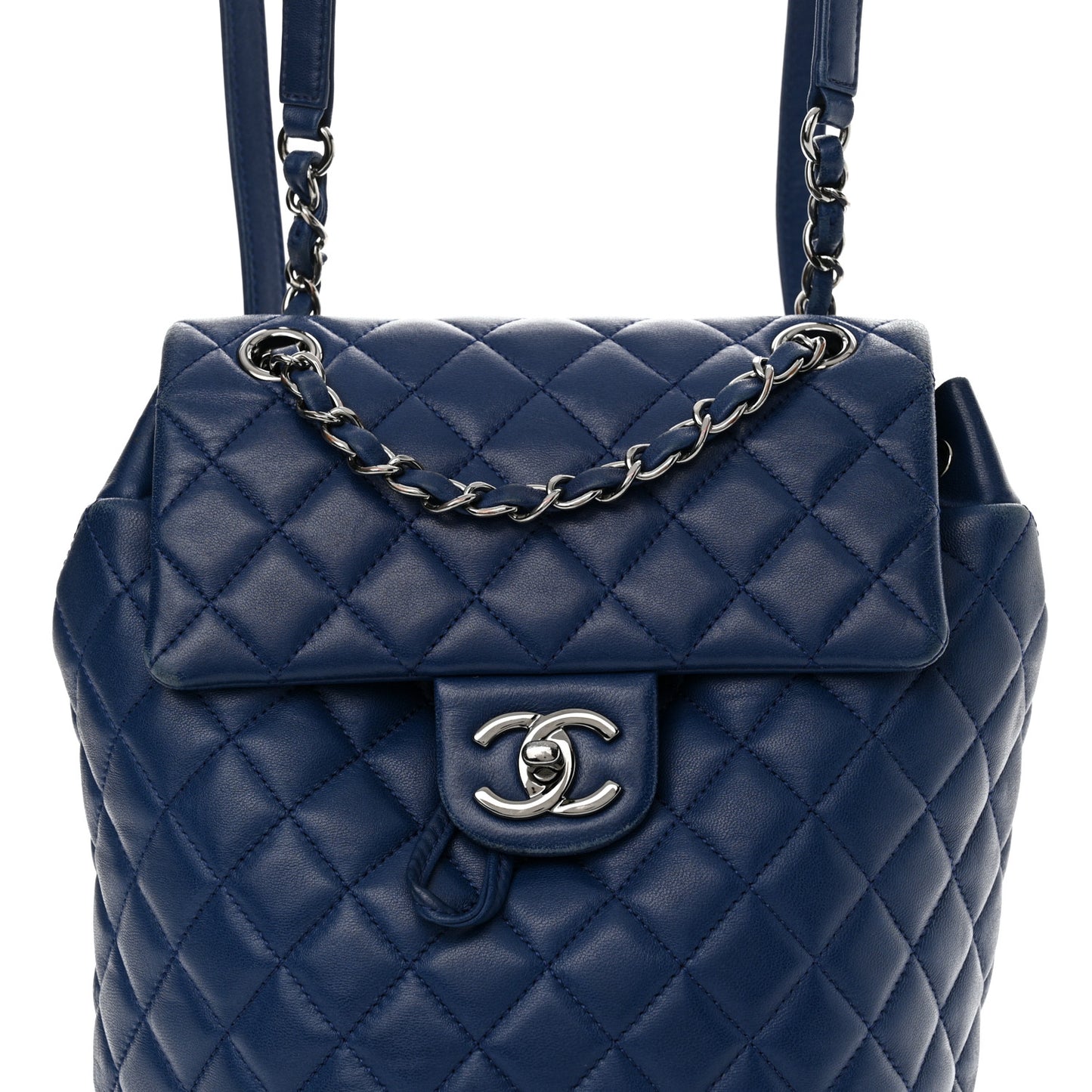 Lambskin Quilted Small Urban Spirit Backpack Blue
