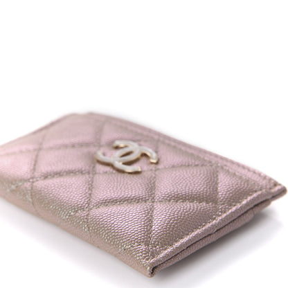 Chanel Iridescent Caviar Quilted Card Holder Beige 7 of 11