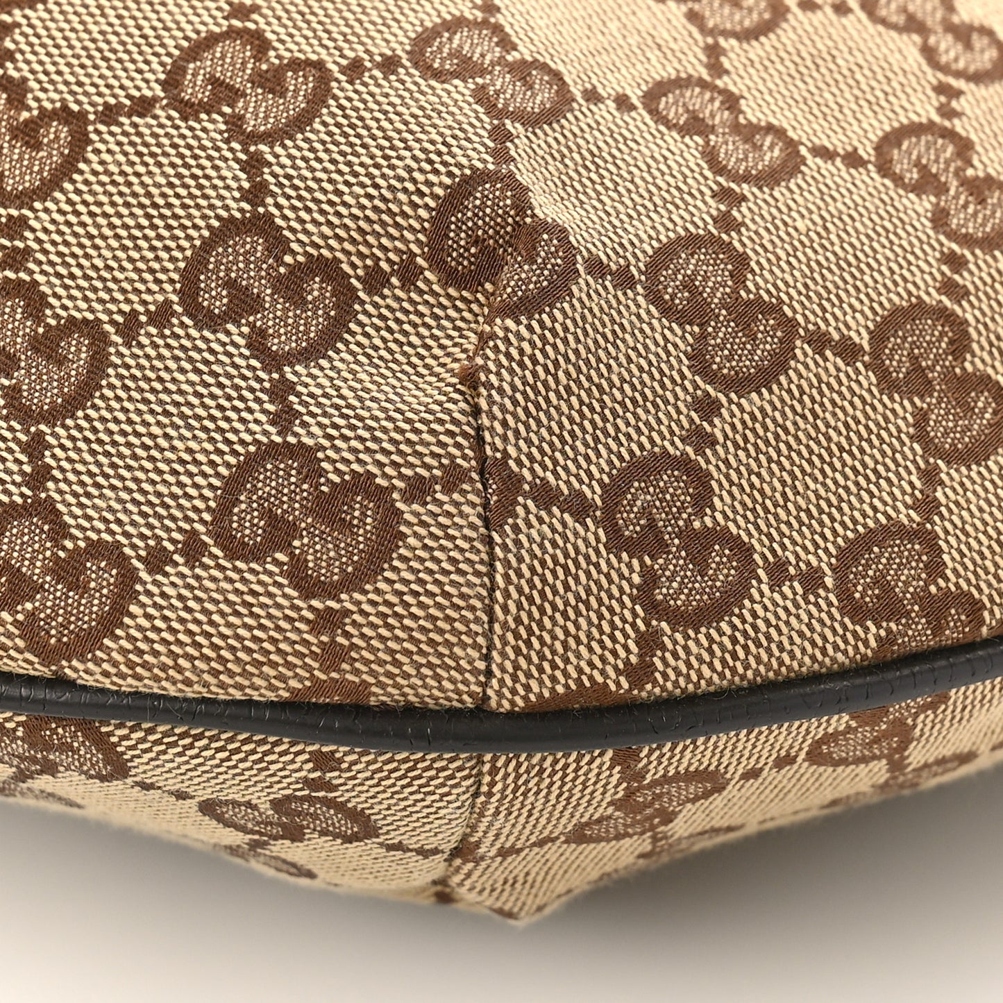 Monogram Web Medium Half Moon Hobo Dark Brown