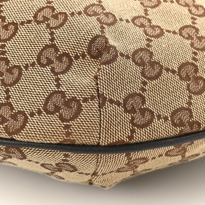 Gucci Monogram Web Medium Half Moon Hobo Dark Brown 9 of 9
