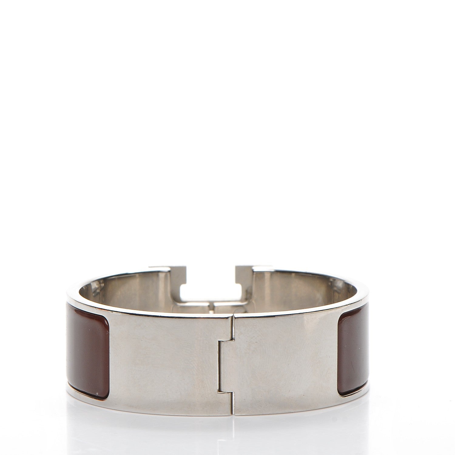 Hermes Enamel Wide Clic Clac H Bracelet PM Cacao 3 of 6
