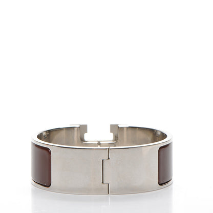 Hermes Enamel Wide Clic Clac H Bracelet PM Cacao 3 of 6