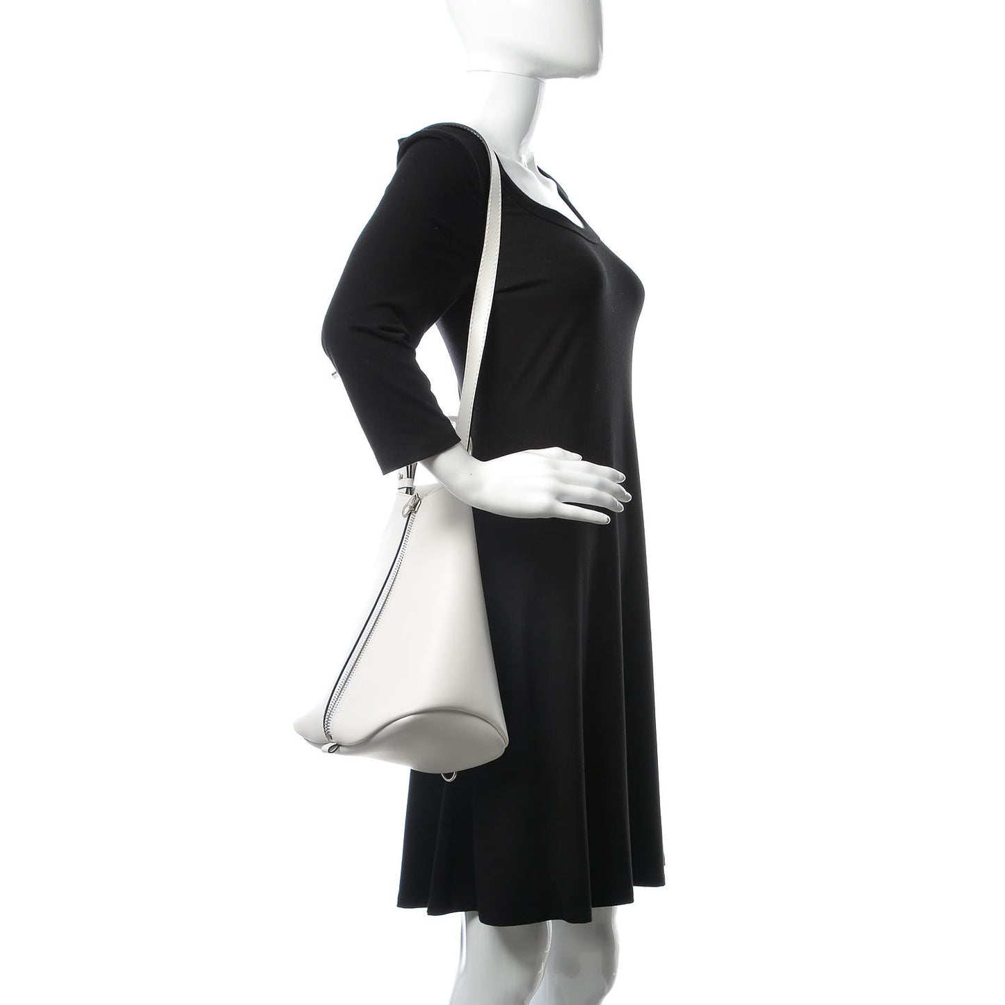 Calfskin Vertical Zip Backpack White