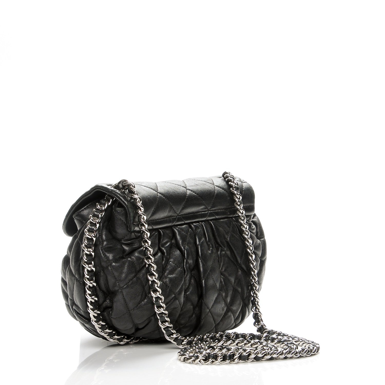 Chanel Washed Lambskin Quilted Medium Chain Around Messenger Black 3 of 7