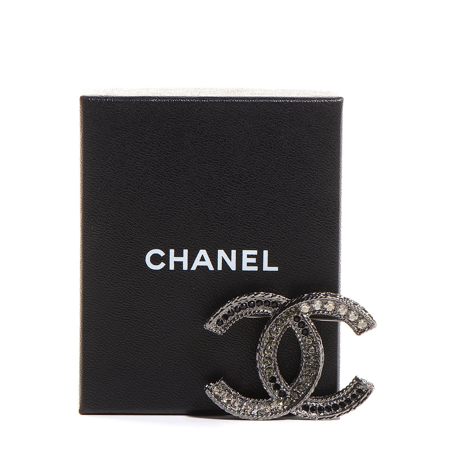 Crystal CC Brooch Black Silver