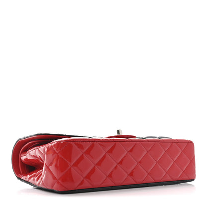 Chanel Patent Calfskin Quilted Bi-Color Medium Double Flap Black Red 4 of 10