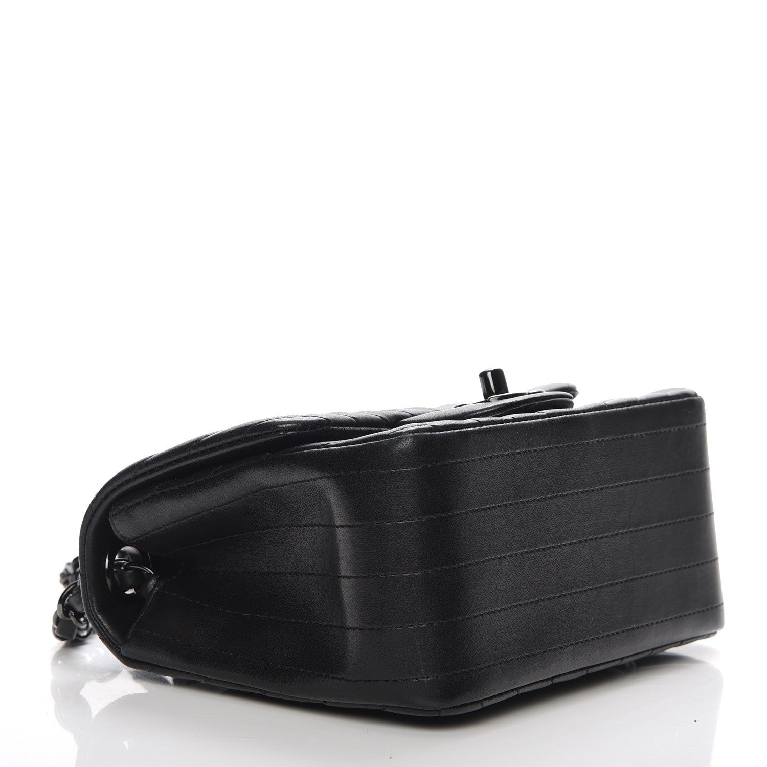 Chanel Lambskin Chevron Quilted Mini Square Flap So Black 4 of 7