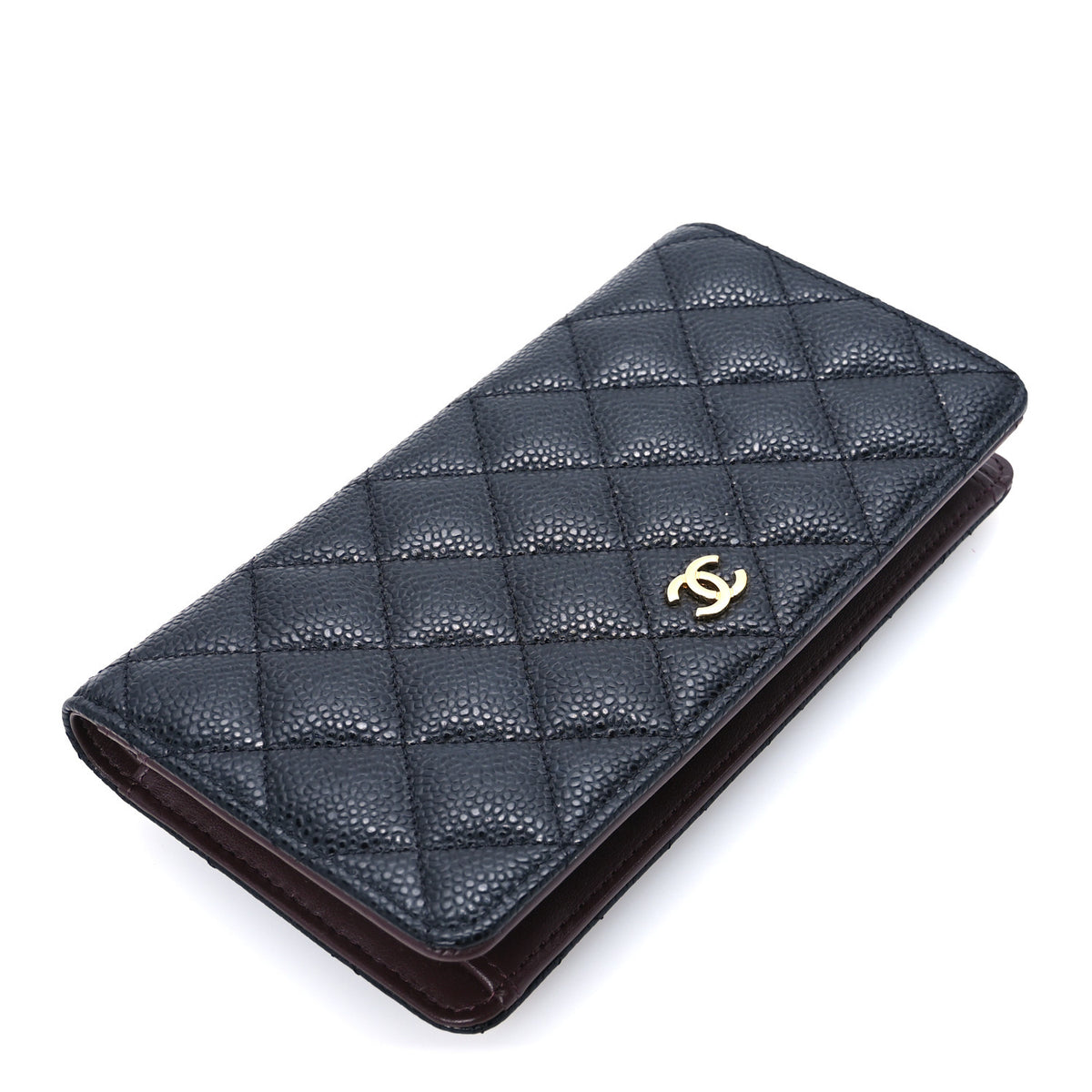 Caviar Quilted Yen Wallet Black