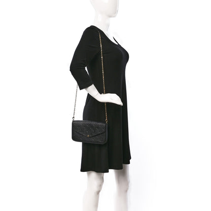 Louis Vuitton Empreinte Pochette Felicie Chain Wallet Black 2 of 10